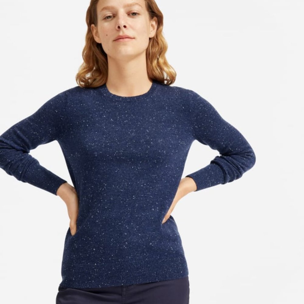 EVERLANE Cashmere Lantern Donegal Sweater {XX35}